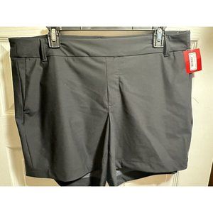 Spanx Sunshine Shorts 6in Womens XL Black Stretch Faux Front Pockets Pull On